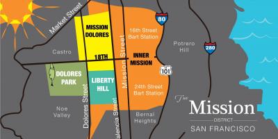 Мапа на мисијата округ Сан Франциско