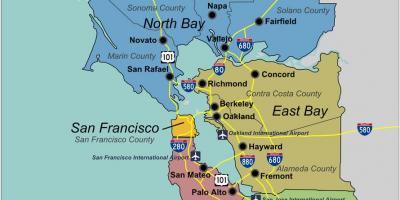 Карта на јужна Сан Франциско заливот област